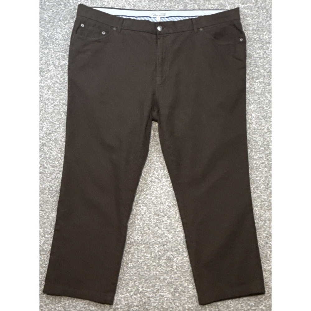 Peter Millar Golf Pants Men's 42x24 Brown Brushed Cotton Straight Performance
